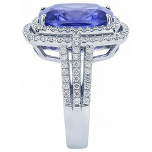5 Carat Ring Tanzanite Cushion Natural Earth Mined Diamonds Solid White Gold