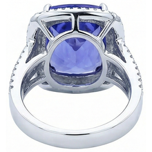 5 Carat Ring Tanzanite Cushion Natural Earth Mined Diamonds Solid White Gold