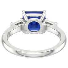 5 Carat Sapphire And Natural Earth Mined Diamond Engagement Ring