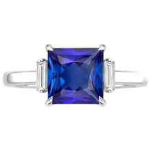 5 Carat Sapphire And Natural Earth Mined Diamond Engagement Ring