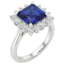 5 Carat Sapphire Halo Engagement Ring