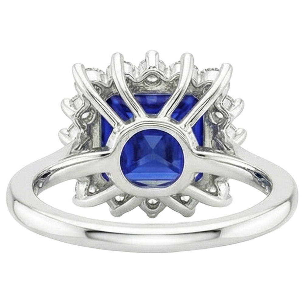 5 Carat Sapphire Halo Engagement Ring