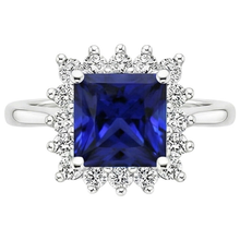 5 Carat Sapphire Halo Engagement Ring