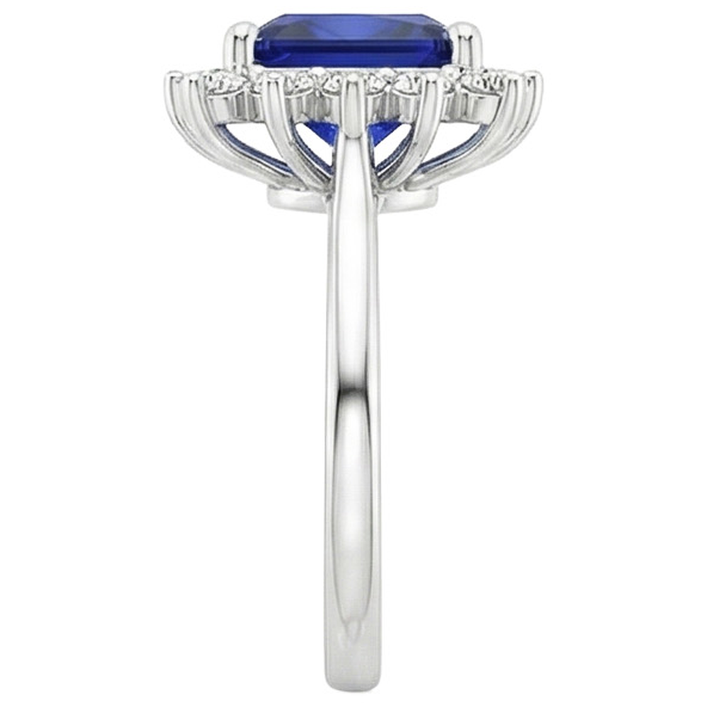 5 Carat Sapphire Halo Engagement Ring