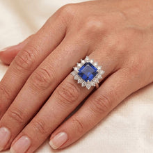 5 Carat Sapphire Halo Engagement Ring