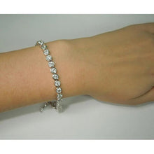 5 Carats Bezel Set Genuine Diamond Tennis Bracelet White Gold