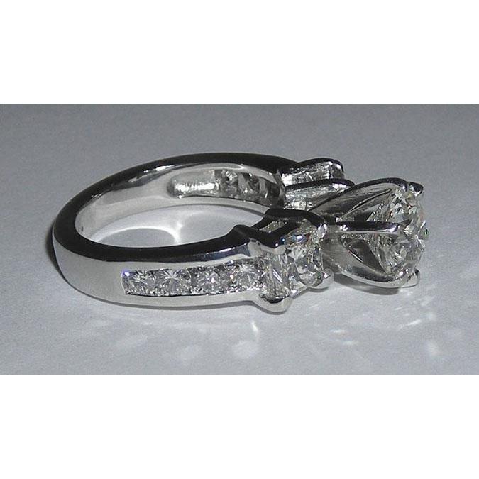 5 Carats Gold Natural Diamond Ring Women's Three Stone Jewelry New 2