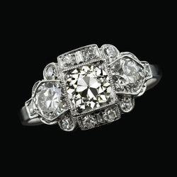 5 Carats Old Cut Round Natural Diamond Ring Milgrain Shank Ladies Jewelry