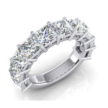 5 Carats Princess Diamond 3/4 Eternity Band Ladies Gold Jewelry