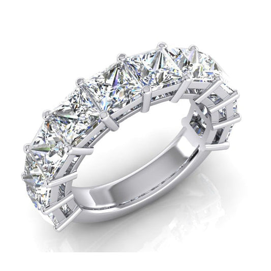 5 Carats Princess Diamond 3/4 Eternity Band Ladies Gold Jewelry