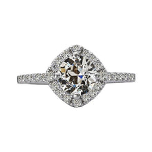 5 Carats Round Old Mine Cut Real Natural Earth Mined Diamond Halo Engagement Ring