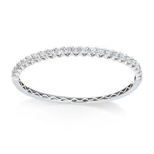 5 Carats Round Real Diamond Bangle White Gold 14K
