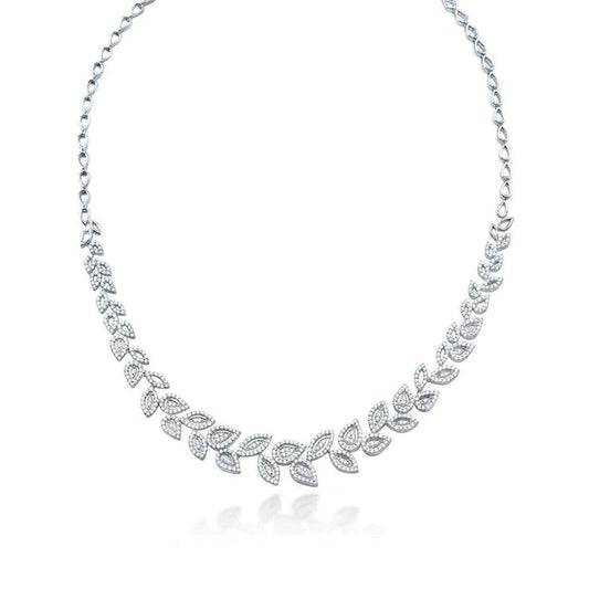 5 Carats Round Real Diamond Ladies Beautiful Necklace Solid Gold Jewelry