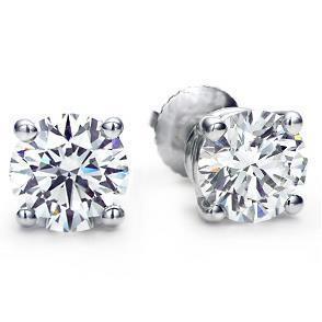 5 Carats Sparkling Round Cut Natural Diamonds Studs Earring White Gold 14K
