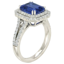 5 Ct. Blue Sapphire With Natural Earth Mined DIAMOND ( NOT LAB GROWN ) Ring Solitaire With Accents Jewellery
