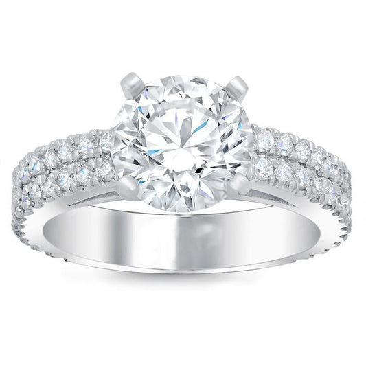 5 Ct Brilliant Cut Genuine Diamonds Engagement Ring White Gold
