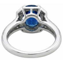 5 Ct. Ceylon Sapphire With Natural Earth Mined DIAMOND ( NOT LAB GROWN )s Engagement Ring White Gold 14K