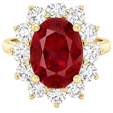 5 Ct Red Ruby Natural Earth Mined Diamond Wedding Ring 14K Yellow Gold