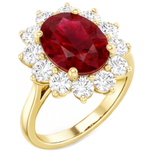 5 Ct Red Ruby Natural Earth Mined Diamond Wedding Ring 14K Yellow Gold