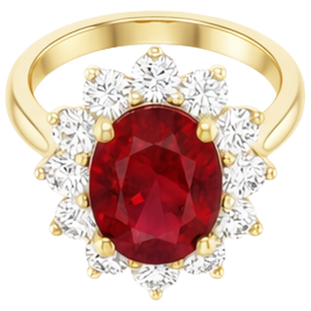 5 Ct Red Ruby Natural Earth Mined Diamond Wedding Ring 14K Yellow Gold
