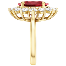 5 Ct Red Ruby Natural Earth Mined Diamond Wedding Ring 14K Yellow Gold