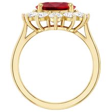 5 Ct Red Ruby Natural Earth Mined Diamond Wedding Ring 14K Yellow Gold