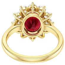 5 Ct Red Ruby Natural Earth Mined Diamond Wedding Ring 14K Yellow Gold