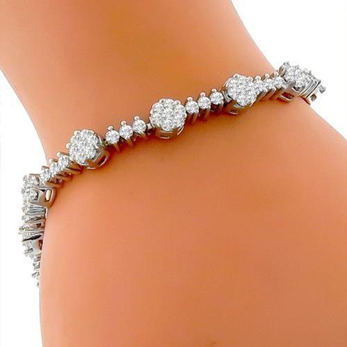 5 Ct Round Brilliant Cut Ladies Real Diamond Tennis Bracelet White Gold