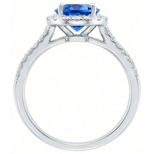5 Ct Round Ceylon Sapphire With Natural Earth Mined DIAMOND ( NOT LAB GROWN )s Ring White Gold 14K