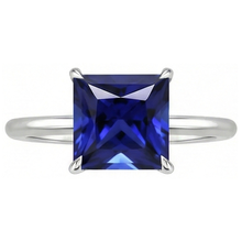 5 Ct Square Cut Sapphire Solitaire Ring