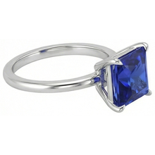 5 Ct Square Cut Sapphire Solitaire Ring