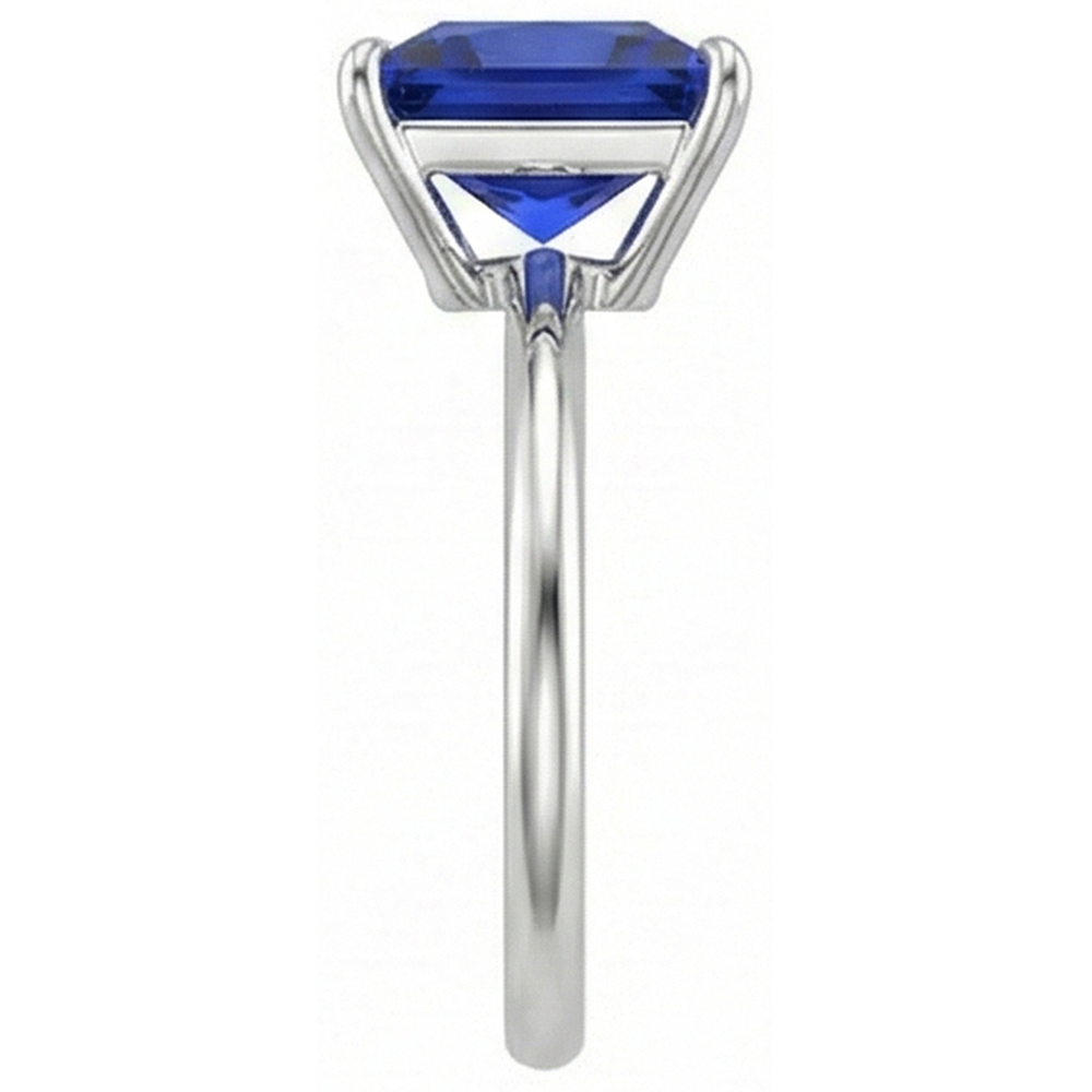 5 Ct Square Cut Sapphire Solitaire Ring