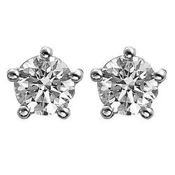 5 Prong Set 2.70 Ct Round Cut Natural Earth Mined Diamonds Stud Earring Gold White 14K