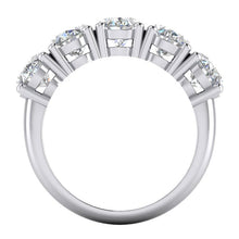 5 Stone Genuine Diamond Anniversary Band Gold Oval Cut Jewelry 5 Carats