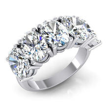 5 Stone Genuine Natural Earth Mined Diamond Anniversary Band Gold Oval Cut Jewellery 5 Carats