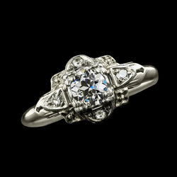 5 Stone Round Natural Diamond Old European Wedding Ring 2.25 Carats