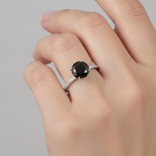 Black Diamond Proposal Ring 5 Carat Natural Round Pave Solitaire 14K White Gold