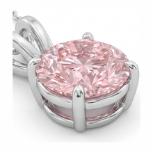 Pink Diamond Necklace 5 Carat Lab Grown Round Solitaire Pendant 14K White Gold