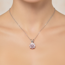 Pink Diamond Necklace 5 Carat Lab Grown Round Solitaire Pendant 14K White Gold