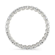 Diamond Round Cut Eternity Band in 14K White Gold – front view