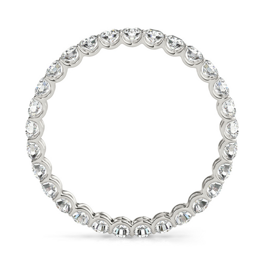 Diamond Round Cut Eternity Band in 14K White Gold – front view
