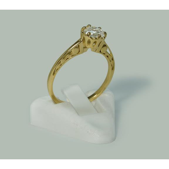 1 Carat Round Natural Earth Mined Diamond Crown Style Solitaire Engagement Ring