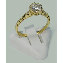 1 Carat Round Natural Earth Mined Diamond Crown Style Solitaire Engagement Ring