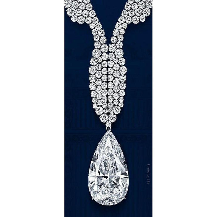 52 Ct Pear With Round Cut Genuine Diamond Fine Necklace White Gold