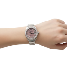 Rolex Dj Watch Pink Mother Of Pearl Dial Custom Natural Earth Mined Diamond Bezel Ss