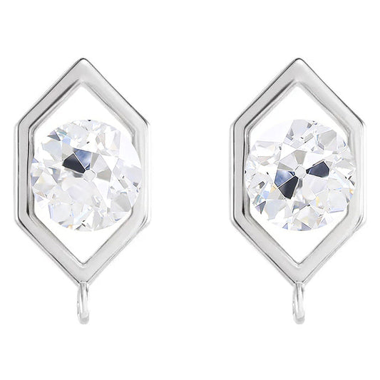 Real Diamond Earrings 2.50 ct 14K White Gold – main view
