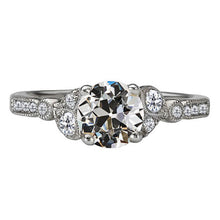 Brilliant Diamond Antique Cushion Anniversary Ring in 14K White Gold – main view