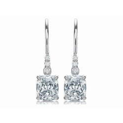 5.00 Carats Prong Set Sparkling Genuine Diamonds Dangle Earrings White Gold