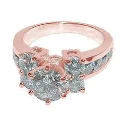 5.00 Carats Real Diamond Engagement Fancy Ring Rose Gold 14K