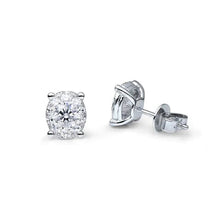 5.00 Carats Real Diamonds Ladies Halo Studs Earrings 14K White Gold New